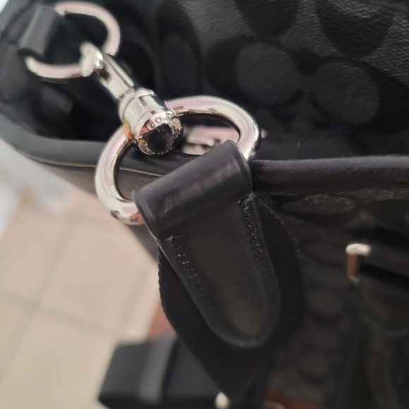 COACH black monogram Briefcase computer bag travel - Picture 11 of 17